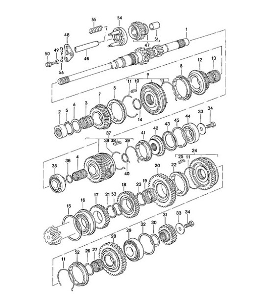 Diagram 303-000 Porsche 924 (1977-1988) Transmission