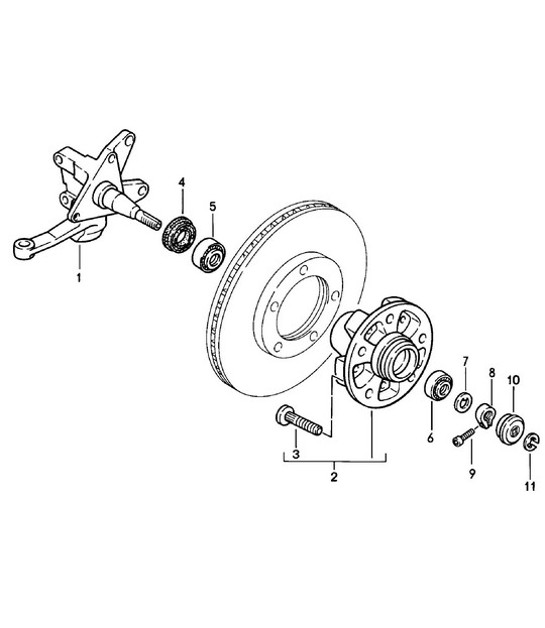 Diagram 401-010 Porsche 991 (911) MK1 2012-2016 Front Axle, Steering 