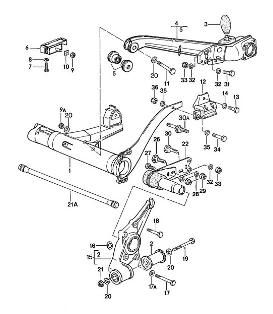 Diagram 501-000 Porsche 95B.1 Macan S Petrol 3.0L V6 (340Bhp) 2014-18 Rear Axle