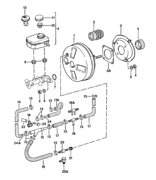 Diagram 604-005 Porsche 924 (1977-1988) Wheels, Brakes