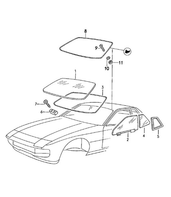 Diagram 805-000 Porsche 924 (1977-1988) Body