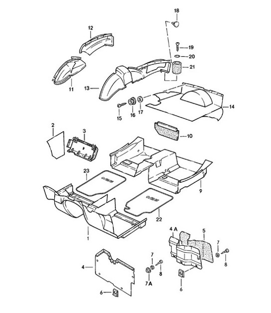 Diagram 807-001 Porsche 924 (1977-1988) Body