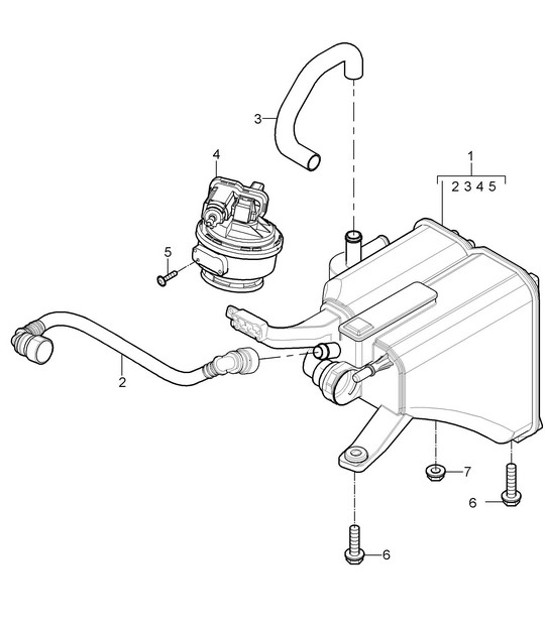 Diagram 201-25 Porsche Cayenne V6 3.6L Petrol 300Hp Fuel System, Exhaust System