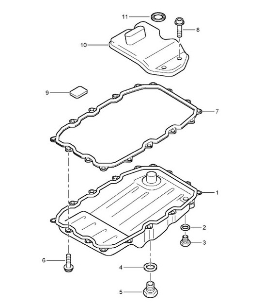 Diagram 340-01 Porsche 996 C2 3.4L 1997-08/01 Transmission