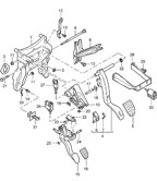 Hand Lever System, Pedal Cluster  Cayenne 9PA (955) 2003-2006