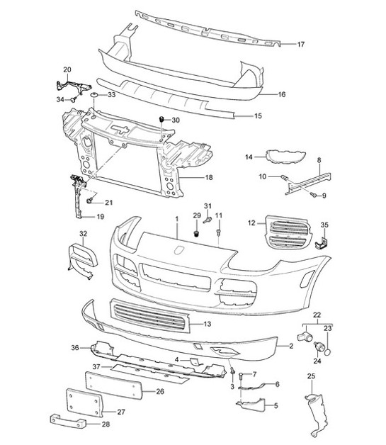 Front Bumper Cayenne 9PA (955) 2003-06