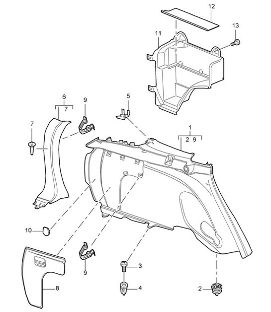 Side trim panel / Accessories - Rear - Cayenne 9PA (955) 2003-06