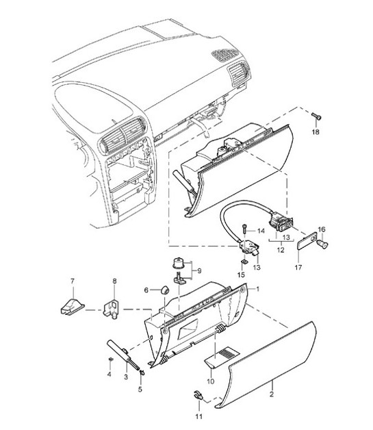Glove compartment Cayenne 9PA (955) 2003-06