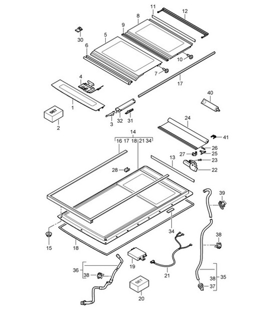 Glass roof - PR:3FU - Cayenne 9PA (955) 2003-06