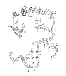 Heating with Auxiliary air conditioner and Auxiliary heater / Feed line / Return line / Valve Until Engine (PR:7VE,7VL,9AH) Cayenne 9PA (955) 2003-06