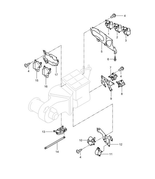 Electric motor / Air conditioner / Right-hand drive (PR:L0R) - Front - Cayenne 9PA (955) 2003-06