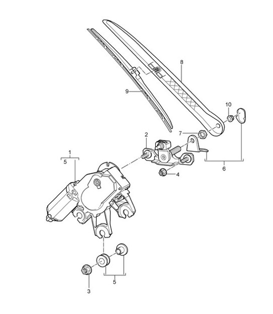 Rear window wiper Cayenne 9PA (955) 2003-06