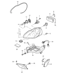 Scheinwerfer / Blinkleuchte / Nebelscheinwerfer Cayenne 9PA (955) 2003-06