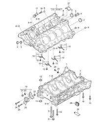 Crankcase housing / Individual parts (Model: 4801,4851) Cayenne 9PA1 (957) 4.8L 2007-10