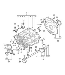 曲轴箱体 / 单个零件 (型号：059D) Cayenne 9PA1 (957) 3.0L 柴油 2007-10