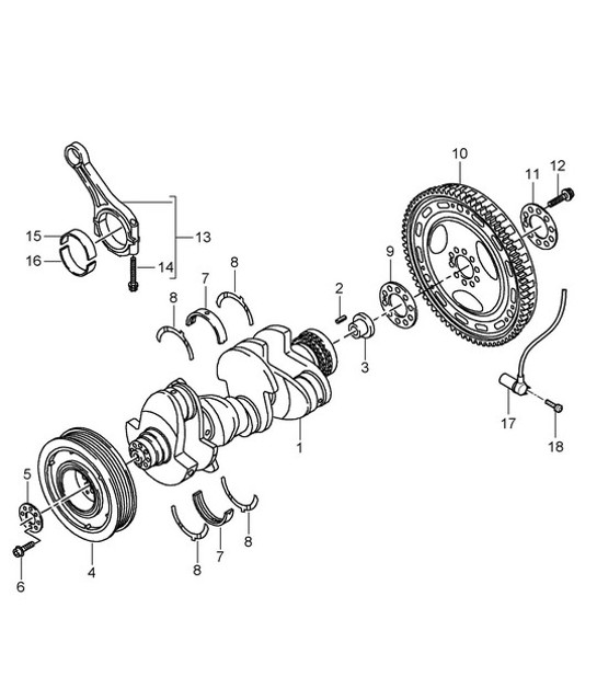 Diagram 102-020 Porsche Cayenne S V8 4.0L Benzin 474 PS 