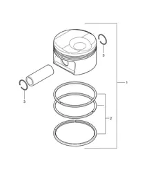 Piston / Piston rings (Model: 4801,4851) Cayenne 9PA1 (957) 4.8L 2007-10
