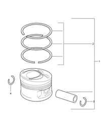 Kolben / Kolbenringe (Modell: 5501) Cayenne 9PA1 (957) 3.6L 2007-10