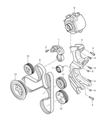Belt tensioner / Belt drive (Model: 5501) Cayenne 9PA (957) 3.6L 2007-10