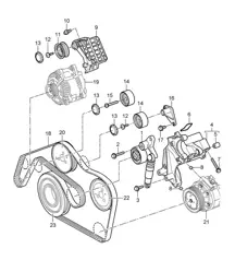 Belt tensioner / Belt drive (Model: 059D) Cayenne 9PA1 (957) 3.0L Diesel  2007-10