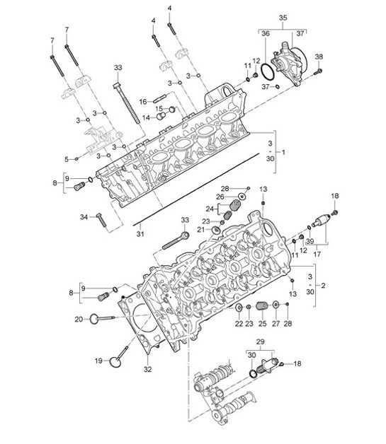 Diagram 103-000 Porsche 996 C4 3.4L 1997-08/01 Motore