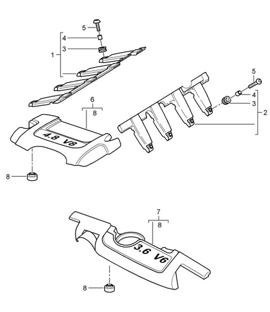 Diagram 103-008 Porsche 991 (911) MK1 2012-2016 Engine