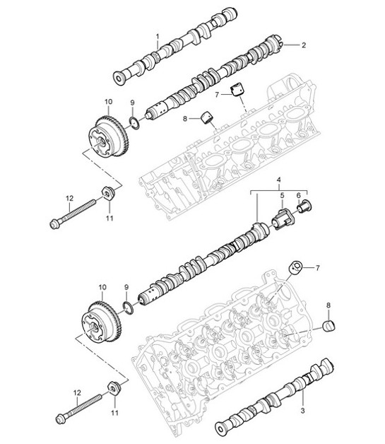 Diagram 103-010 Porsche 卡宴 3.2L V6 2003 年>> 引擎