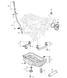 Pompa dell'olio / Tubo di aspirazione / Astina di livello dell'olio / Coppa dell'olio (Modello: 5501) Cayenne 9PA1 (957) 3.6L 2007-10