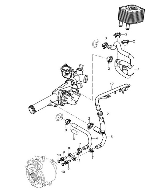 Diagram 105-020 Porsche Cayenne V6 3.6L Petrol 300Hp Engine