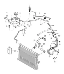 Système de refroidissement du liquide de refroidissement / Vase d'expansion du liquide de refroidissement (PR:D5V,D5Z) Cayenne 9PA1 (957) 4,8L 2007-10