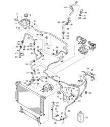 Système de refroidissement du liquide de refroidissement / Vase d'expansion du liquide de refroidissement (PR:D50) Cayenne 9PA1 (957) 3.0L Diesel 2007-10