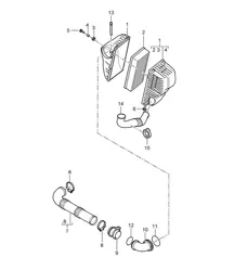 Système de filtre à air / Simple (PR:D5X) Cayenne 9PA1 (957) 3.6L 2007-10