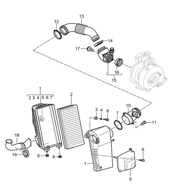 Diagram 106-015 Porsche Cayman 2.7L 987C 2006-08 Engine
