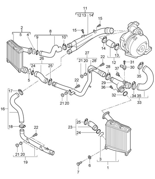 Diagram 107-022 Porsche Cayman S 3.4L 987C 2005-08 Engine