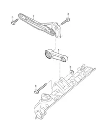Dispositivo de elevación del motor - SUPERIOR - (PR:D5V,D5Z) Cayenne 9PA1 (957) 4.8L 2007-10