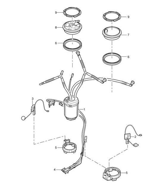 Diagram 201-007 Porsche Cayenne 92A (958) 2010-2017 Fuel System, Exhaust System