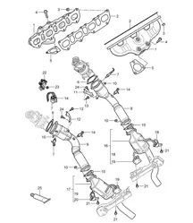 Système d'échappement / Collecteurs d'échappement / Catalyseur (PR:D5Z) Cayenne 9PA1 (957) 4.8L Turbo 2007-10