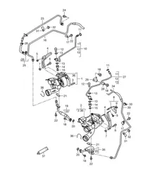 Turbocompressore a gas di scarico/Tubo olio per turbocompressore a gas di scarico (Modello: 4851) Cayenne 9PA1 (957) 4.8L Turbo 2007-10