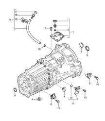 Ersatzgetriebe / Schaltgetriebe / Einzelteile (PR:G0L, 6-Gang-Schaltgetriebe) Cayenne 9PA1 (957) 2007-10