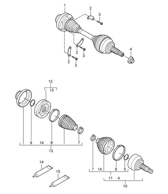 Diagram 401-010 Porsche Cayenne Turbo S V8 4.8L Petrol 550HP Front Axle, Steering 