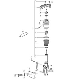 Suspension / Spring strut (PR:1BK) Cayenne 9PA1 (957) 2007-10 Suspension / Spring strut (PR:1BK) Cayenne 9PA1 (957) 2007-10