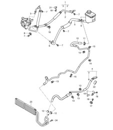 Dirección asistida / Tuberías / Enfriador de aceite / Piezas diferentes para -PDCC- (PR:D5V,D5Z) Cayenne 9PA1 (957) 4.8L 2007-10 Dirección asistida / Tuberías / Enfriador de aceite / Piezas diferentes para -PDCC- (PR:D5V,D5Z) Cayenne 9PA1 (957) 4.8L 2007-10
