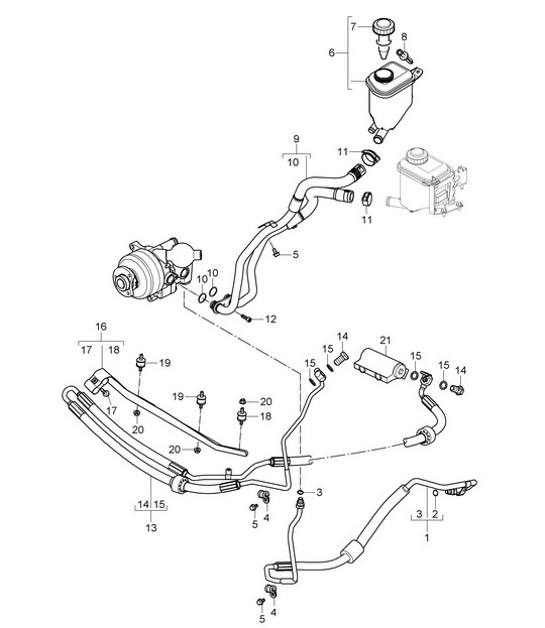 Diagram 403-010 Porsche 911 & 912 (1965-1989) Front Axle, Steering 