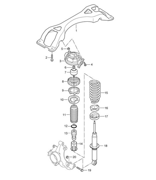 Diagram 502-000 Porsche Cayenne 9PA1 (957) 2007-2010 Rear Axle