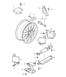Tyre pressure control system (PR:7K3,7K4) Cayenne 9PA1 (957) 2007-10
