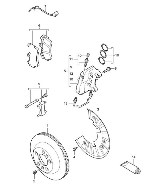 Diagram 602-000 Porsche Panamera 970 MK1 (2009-2013) Wheels, Brakes