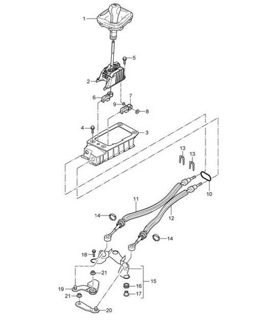 Diagram 701-000 Porsche Cayenne 3.2L V6 2003>> Hand Lever System, Pedal Cluster 