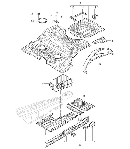 Diagram 801-020 Porsche Cayman S 3.4L 987C 2005-08 Body
