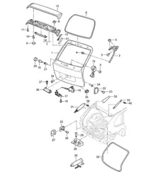 Capot arrière Cayenne 9PA1 (957) 2007-10