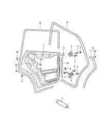 Türaußenhaut / Dichtungen - HINTEN - Cayenne 9PA1 (957) 2007-10